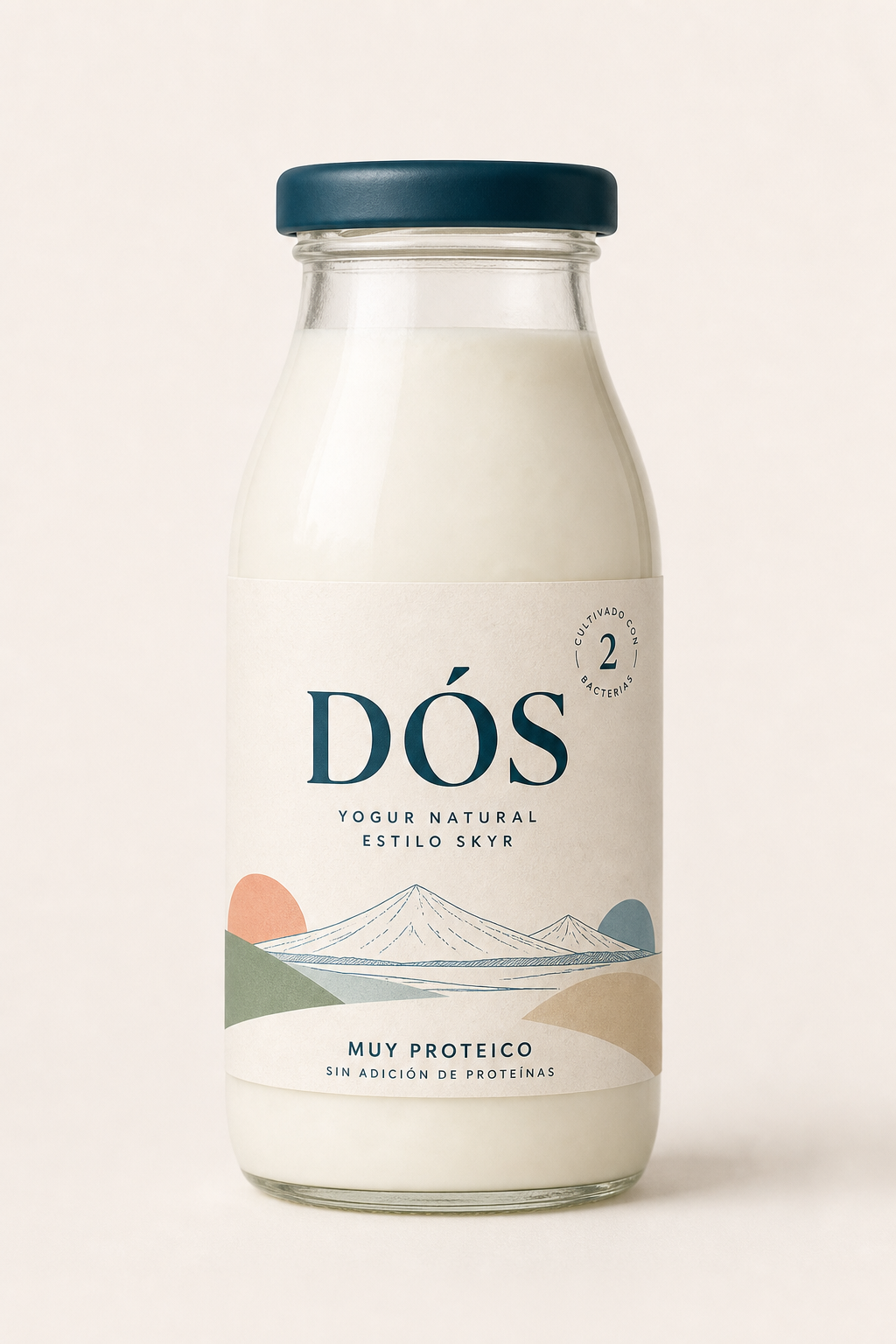 Botella DÓS yogurt natural estilo skyr, diseño A